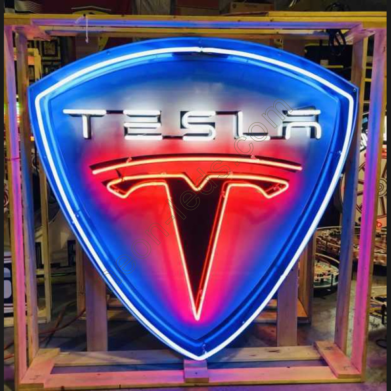 neon tesla sign